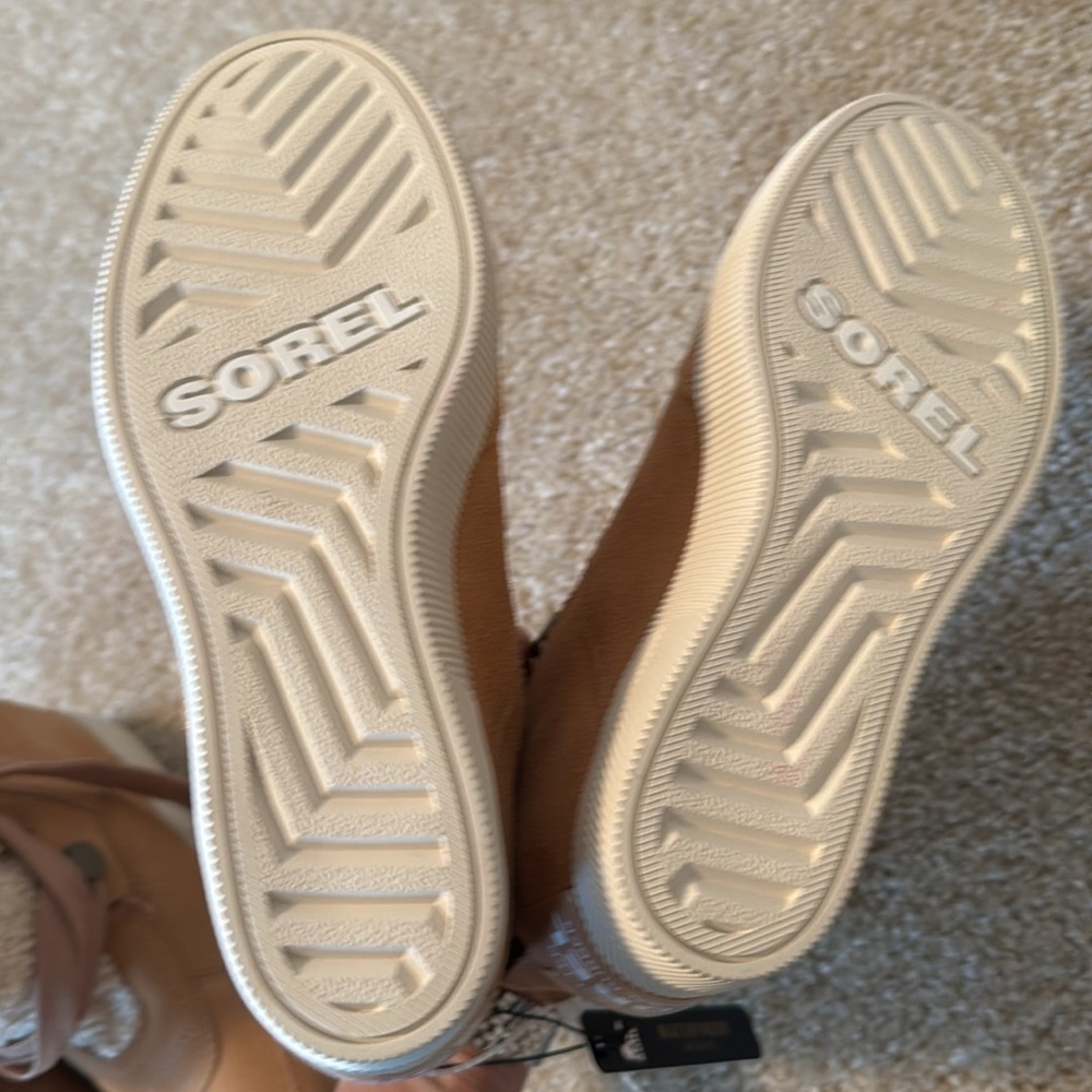 Sorel Out and About Cozy tawny sea salt waterproof boot shoe pull on 7.5 9.5 - Picture 8 of 11